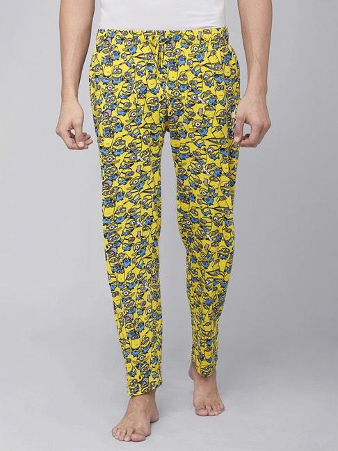 free-authority-yellow-regular-fit-printed-nightwear-pyjamas
