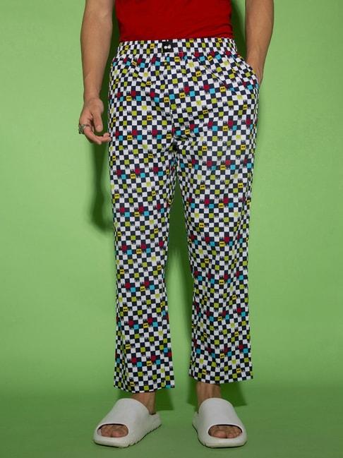 bewakoof-multi-cotton-regular-fit-printed-nightwear-pyjamas