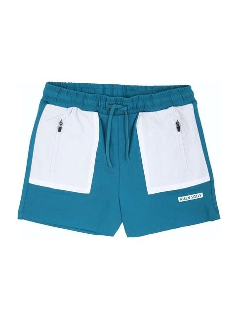 allen-solly-junior-blue-&-white-color-block-shorts