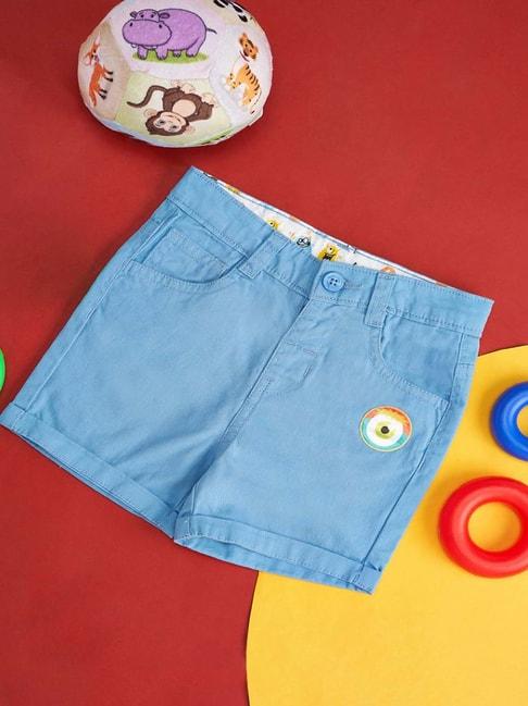pantaloons-baby-kids-sky-blue-cotton-regular-fit-shorts