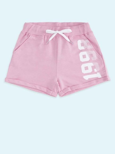 pantaloons-junior-kids-pink-cotton-printed-shorts