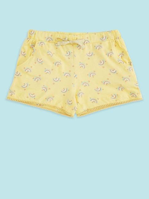 pantaloons-junior-kids-yellow-cotton-printed-shorts