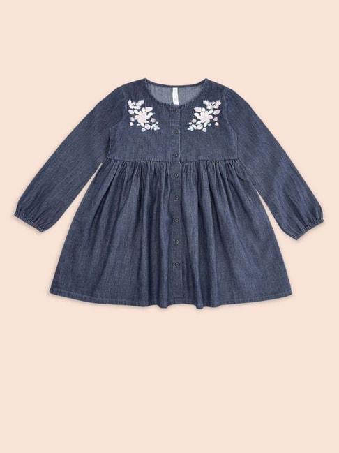 pantaloons-junior-kids-blue-cotton-embroidered-full-sleeves-dress