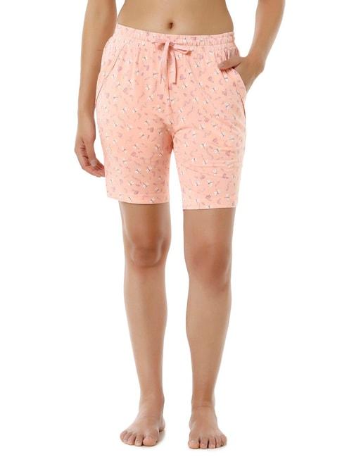 amante-pink-cotton-printed-shorts