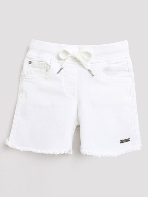 tiny-girl-white-cotton-regular-fit-shorts