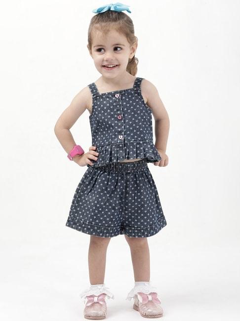 budding-bees-kids-blue-printed-top-with-shorts
