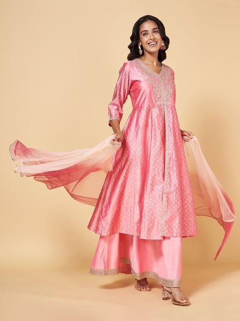 rangmanch-by-pantaloons-pink-embroidered-kurta-sharara-set-with-dupatta