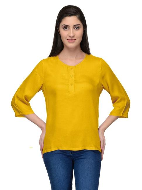 patrorna-mustard-regular-fit-tunic-style-top