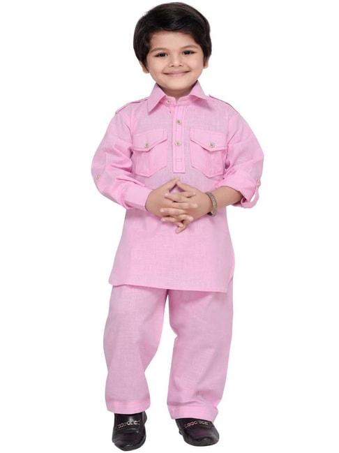 aj-dezines-kids-pink-regular-fit-full-sleeves-kurta-set
