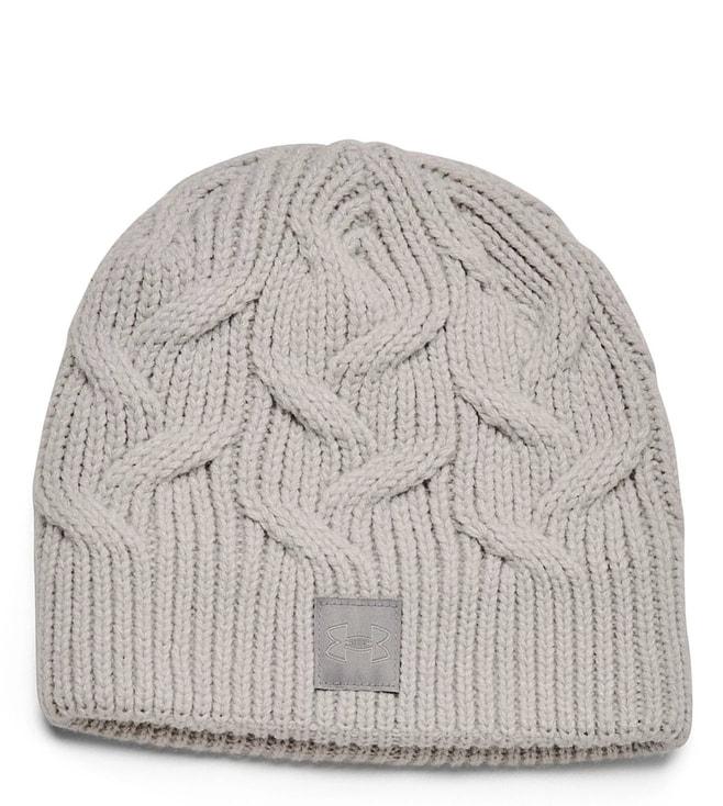 under-armour-ghost-grey-halftime-cable-knit-beanies