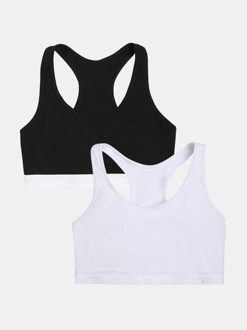 sillysally-kids-solid-black-&-white-bra-(pack-of-2)