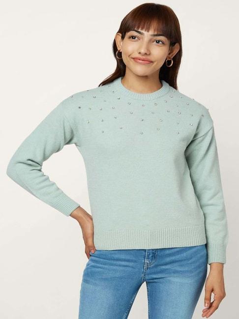 honey-by-pantaloons-green-embellished-sweater