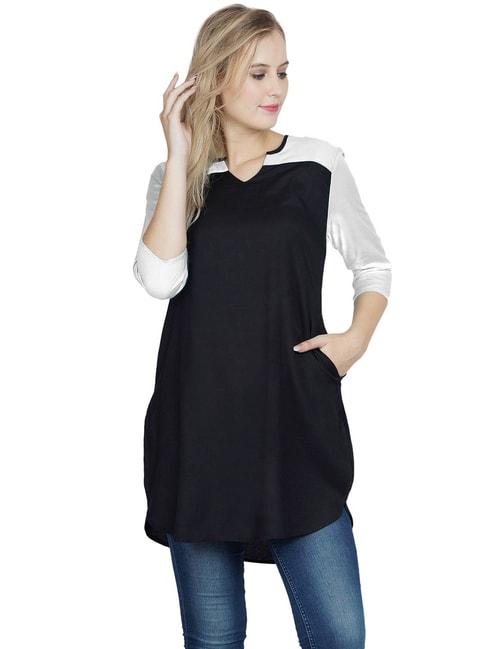 patrorna-black-&-white-color-block-tunic