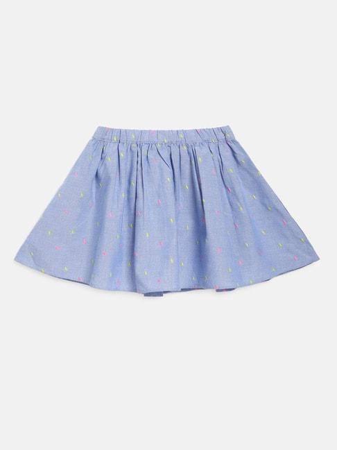 miniklub-kids-sky-blue-printed--skirt