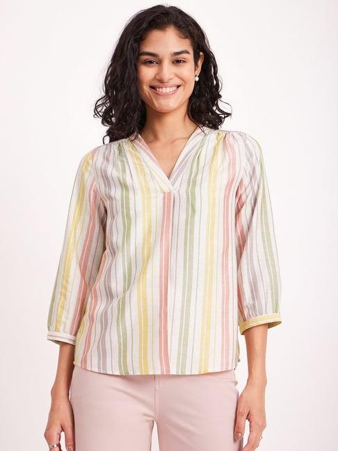 pink-fort-multicolored-cotton-striped-top