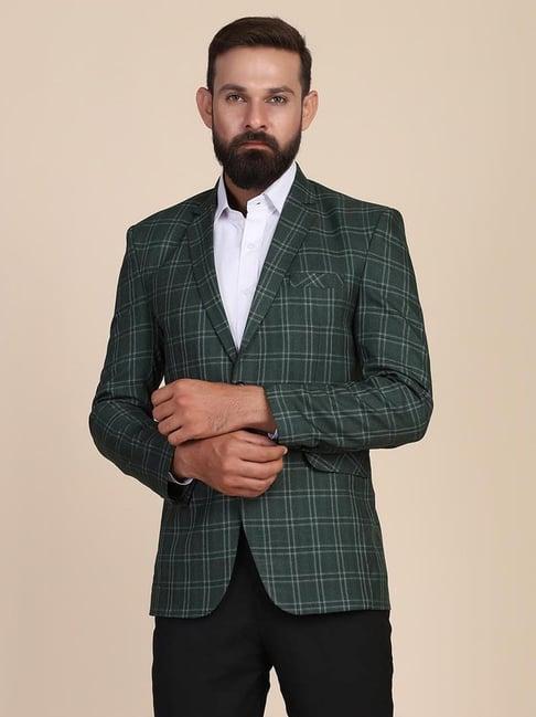 tahvo-green-slim-fit-checks-blazer