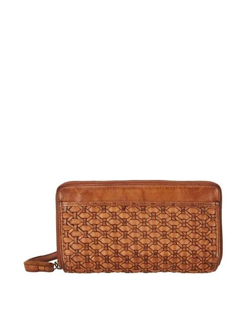 fabindia-brown-textured-zip-around-wallet-for-women