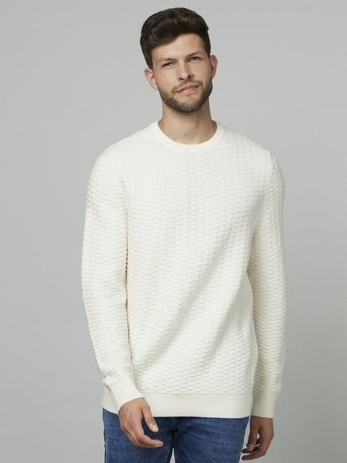 celio*-white-cotton-regular-fit-sweater