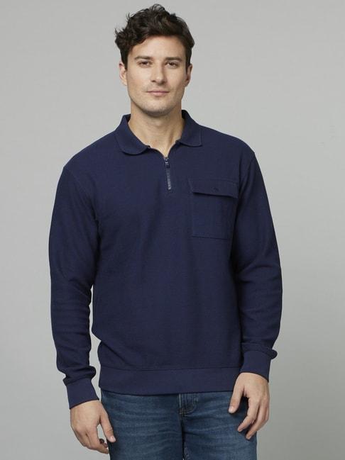 celio*-navy-cotton-regular-fit-sweatshirt