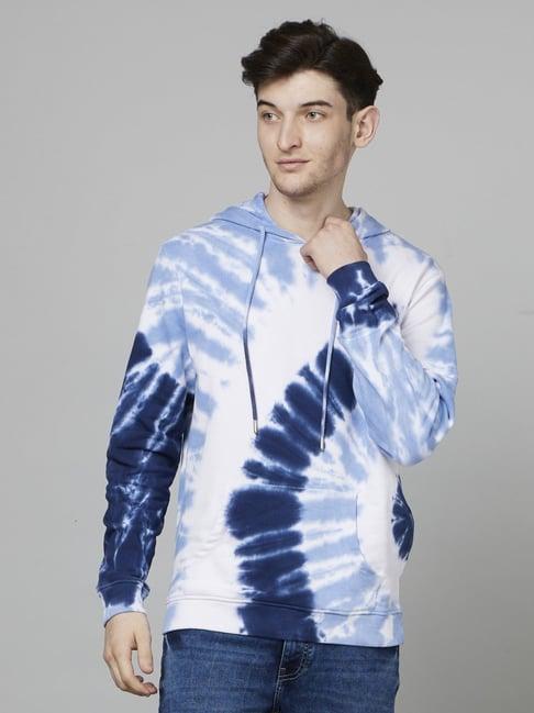 celio*-light-blue-cotton-regular-fit-tie-dye-hooded-sweatshirt