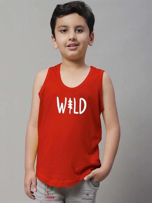 friskers-kids-red-&-white-cotton-printed-vest