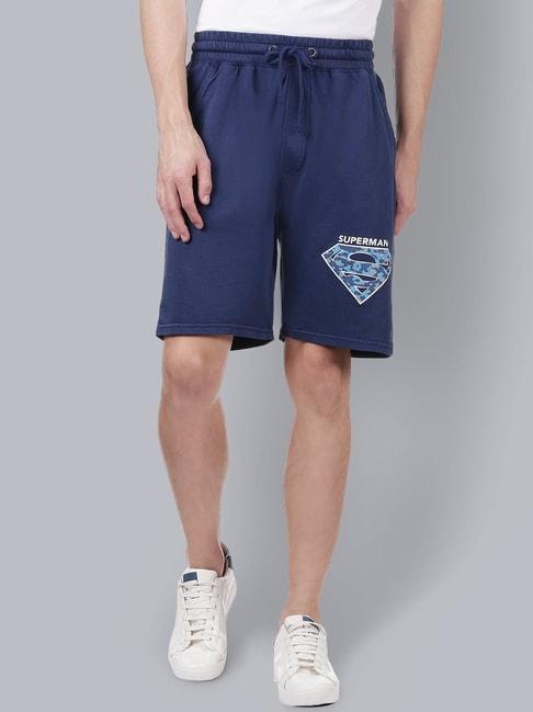free-authority-printed-superman-blue-shorts-for-men