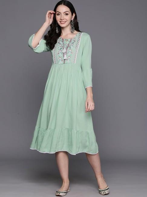 indo-era-green-embroidered-dress