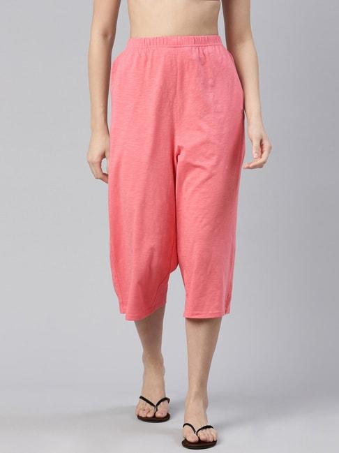 enamor-hot-pink-cotton-lounge-pants