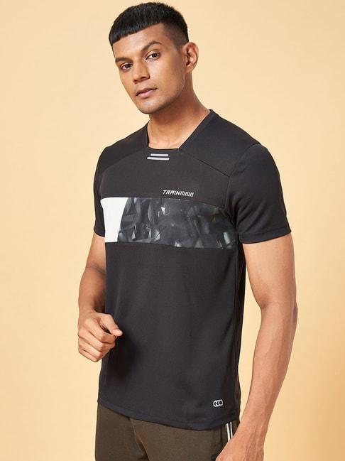 ajile-by-pantaloons-black-slim-fit-printed-t-shirt