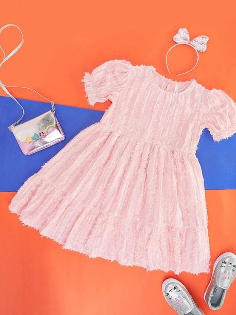 pantaloons-junior-pink-cotton-self-pattern-dress