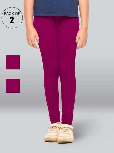 lyra-kids-fuchsia-pink-skinny-fit-leggings-(pack-of-2)
