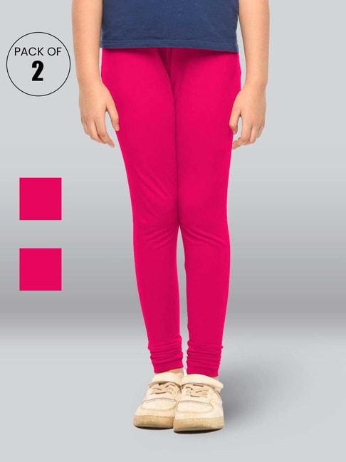 lyra-kids-fuchsia-pink-skinny-fit-leggings-(pack-of-2)