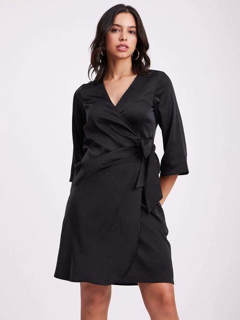 fablestreet-black-wrap-shift-dress