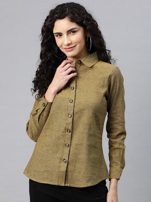 cottinfab-mustard-cotton-regular-fit-shirt