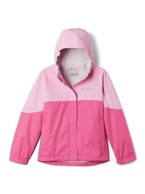 columbia-kids-hikebound-pink-color-block-full-sleeves-rain-jacket