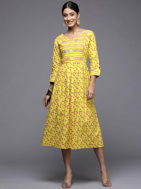 indo-era-yellow-cotton-printed-a-line-dress