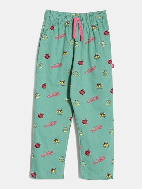 dixcy-slimz-kids-green-&-pink-cotton-printed-trackpants