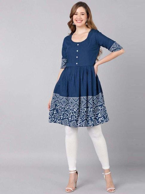 indi-inside-blue-cotton-printed-fit-and-flare-kurti