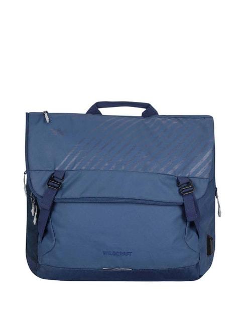 wildcraft-blue-striped-medium-laptop-messenger-bag