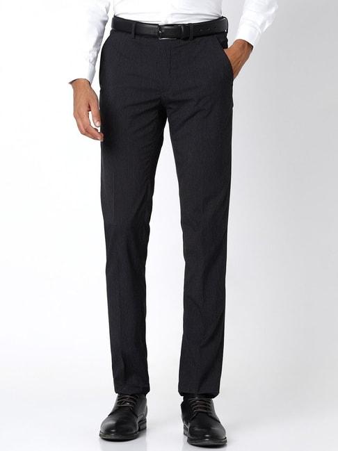 peter-england-black-slim-fit-striped-trousers