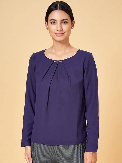 annabelle-by-pantaloons-purple-regular-fit-top