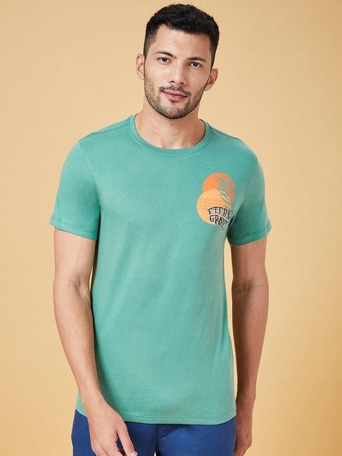 urban-ranger-by-pantaloons-green-cotton-slim-fit-printed-t-shirt