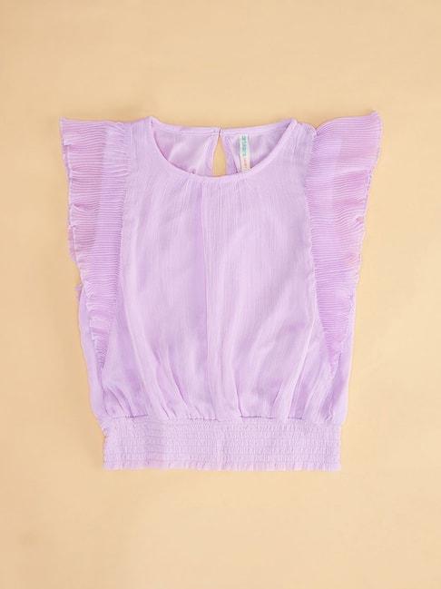 pantaloons-junior-lavender-solid-top