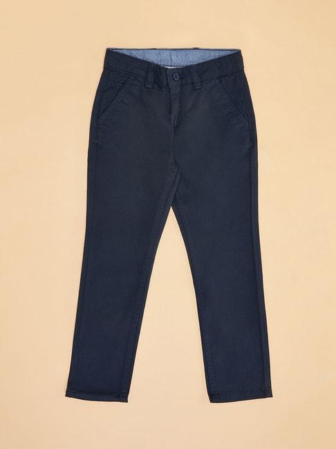 pantaloons-junior-navy-solid-trousers
