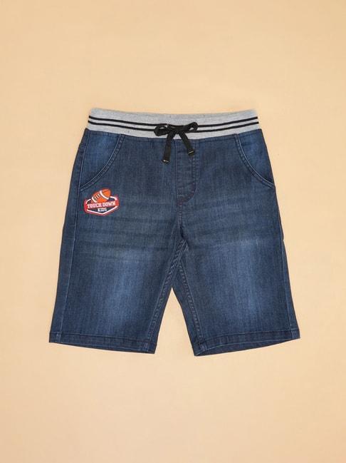 pantaloons-junior-blue-solid-shorts