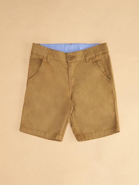 pantaloons-junior-khaki-printed-shorts