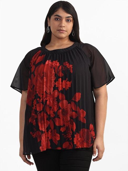 gia-curves-by-westside-black-floral-printed-pleated-blouse