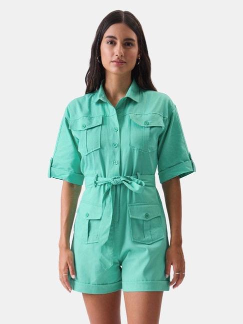 the-souled-store-turquoise-cotton-jumpsuit