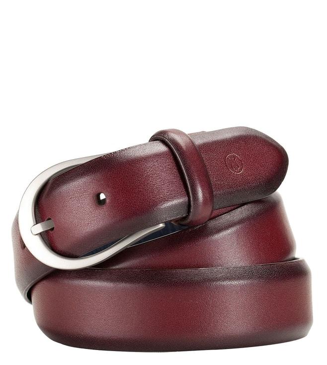 lapis-bard-sullivan-belt-satin-silver-35mm-buckle-with-two-tone-leather-strap---merlot