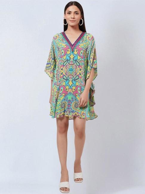 first-resort-by-ramola-bachchan-lime-green-&-pink-paisley-tunic